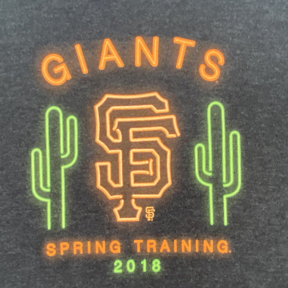 Women's MLB San Francisco Giants Spring Training 2018 T-Shirt XL Gray Neon